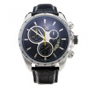 Tag Heuer Carrera Working Chronograph Black Dial With Yellow Second Hand-48MM Version