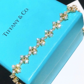 2023 Tiffany Alternating Bracelet 18K Gold Diamond