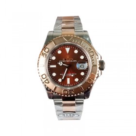 Rolex Yachtmaster Swiss Cal 3135 Movement Two Tone with Brown Dial 904L stainless steel case